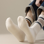 Crew Socks Supplier - Wholesale Custom Retro Towel Red Stripes Cotton