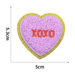 Heart Iron on Patches Manufacturer - Gold Glitter Chenille Valentine Gift
