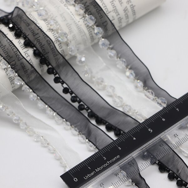 Guipure Lace Trim Factory - White Black Crystal Tape Clothing Decoration
