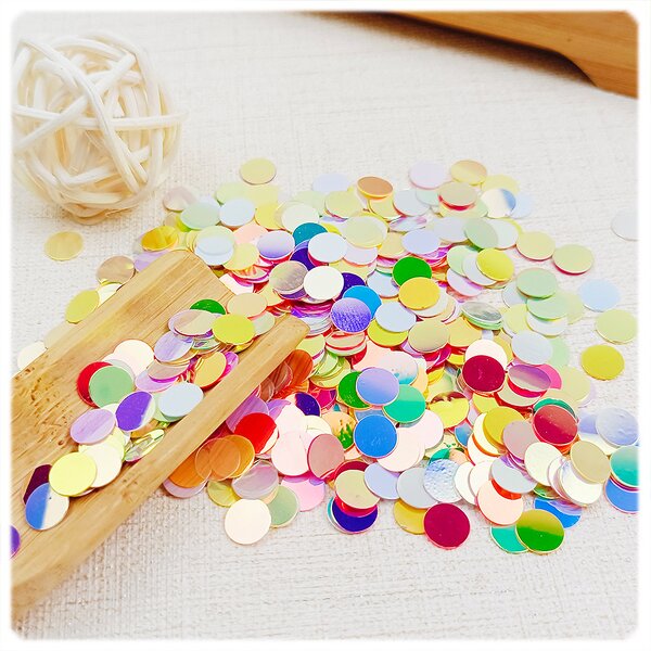 PVC Sequins Manufacturer - Bulk Custom 6mm Round Flat for Phone Case Decoration