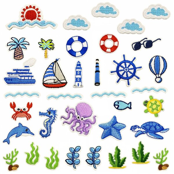 Sea Theme Iron on Patches Manufacturer - Korea Wappen House DIY Webbing
