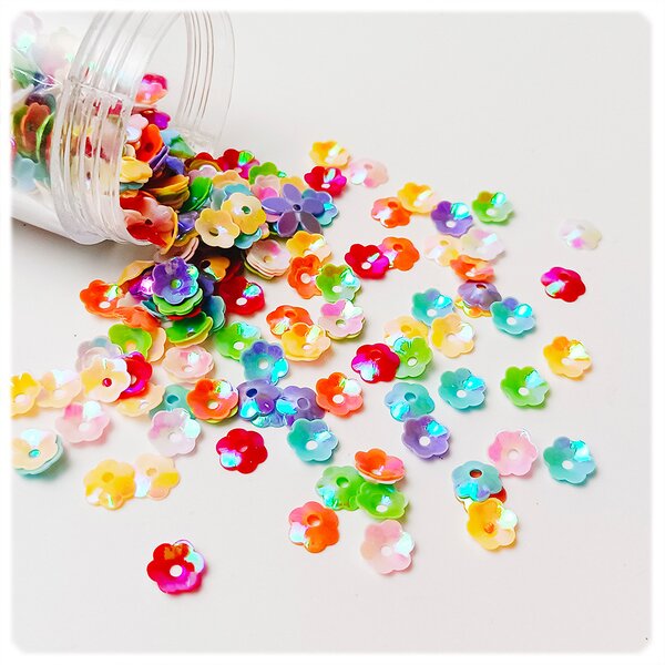 PVC Flower Sequins Manufacturer - 10mm One Hole for Clothing Lace Trim