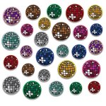 Glitter Iron on Patches Manufacturer - Heart Disco Ball Shape for Hat
