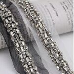 Beaded Lace Trim Manufacturer - Heavy Crystal Rhinestone Collar Cuff DIY