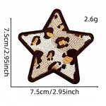 Embroidered Patches Factory - Coffee Leopard Pattern Star Heart Bow