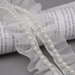 Gauze Lace Trim Factory - 3.5cm Width Two Layer with Pearls Hemline