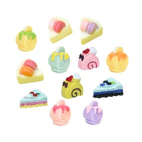 Macaron Resin Charm Factory - Triangle Crepe Roll Cake Keychain DIY