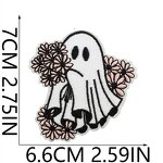 Halloween Iron on Patches Manufacturer - Ghost Design White Black Badges