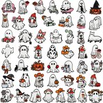 Halloween Iron on Patches Manufacturer - Ghost Design White Black Badges