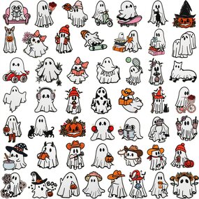 Halloween Iron on Patches Manufacturer - Ghost Design White Black Badges