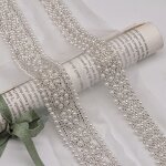 Glass Bead Lace Trim Factory - 6cm Width White Garment Accessories DIY