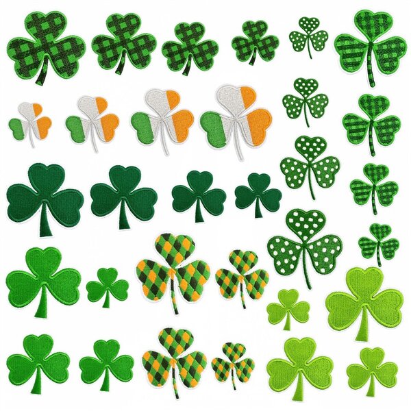 St Patrick Iron on Patches Manufacturer - Three Leaf Clover Embroidered