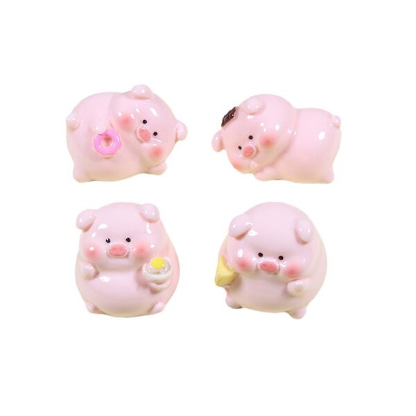 Pig Resin Cabochon Manufacturer - Kawaii Pink Fat Design Elf Props