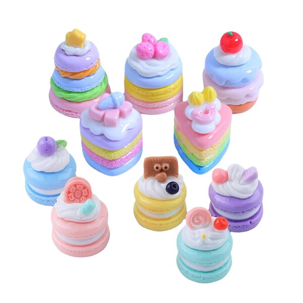 Cake Resin Charm Manufacturer - Round Triangle Shape Keyring Part DIY