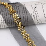 Beaded Lace Trim Factory - Custom Hand Sewing Sequin Mesh Collar