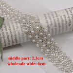Glass Bead Lace Trim Factory - 6cm Width White Garment Accessories DIY