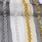 Beaded Lace Trim Factory - Custom Hand Sewing Sequin Mesh Collar