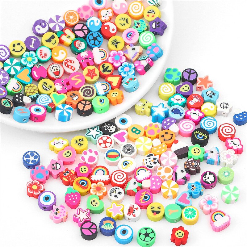 Polymer Clay Beads Factory - 10mm Star Heart Loose Bead for Jewelry