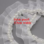 Gauze Lace Trim Factory - 3.5cm Width Two Layer with Pearls Hemline