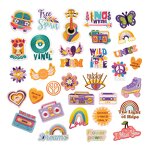 Music Iron on Patch Factory - Peace Flower Rainbow Speaker Design