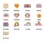 Music Iron on Patch Factory - Peace Flower Rainbow Speaker Design