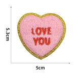Heart Iron on Patches Manufacturer - Gold Glitter Chenille Valentine Gift