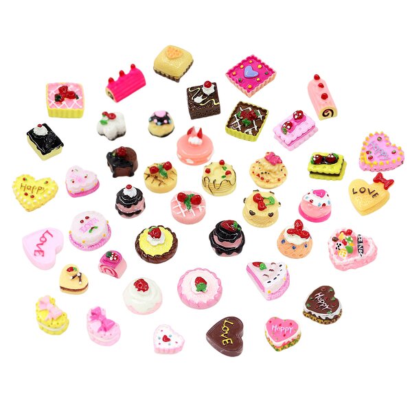 Cake Resin Cabochon Manufacturer - Small 3D Square Heart Round Design