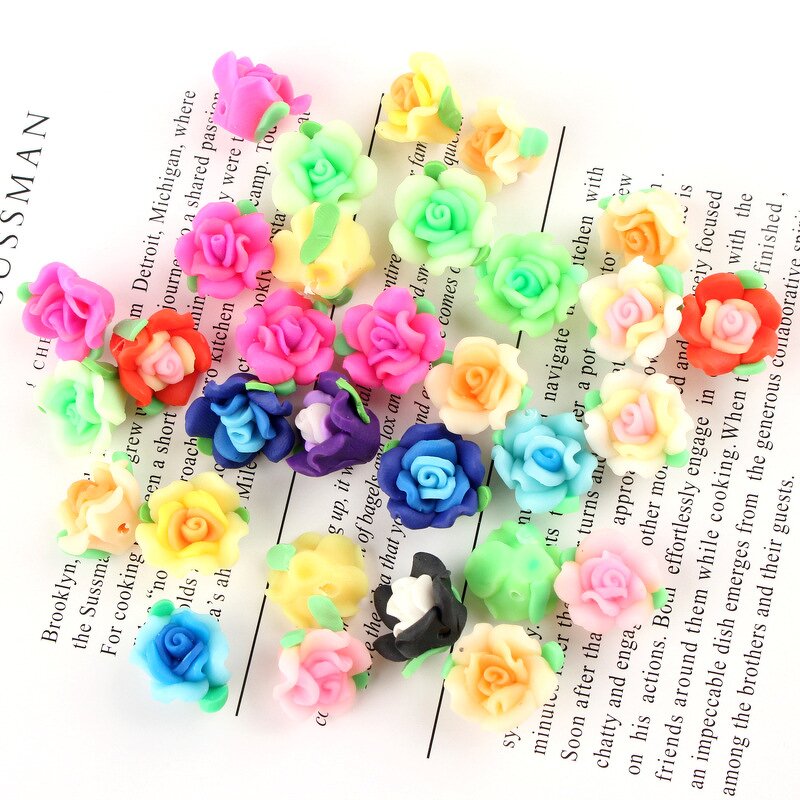 Polymer Clay Pendant Factory - 16mm Rose Flower Bracelet Making DIY