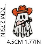 Halloween Iron on Patches Manufacturer - Ghost Design White Black Badges