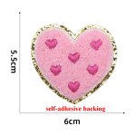 Heart Iron on Patches Manufacturer - Gold Glitter Chenille Valentine Gift
