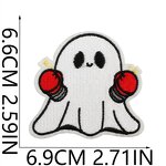 Halloween Iron on Patches Manufacturer - Ghost Design White Black Badges