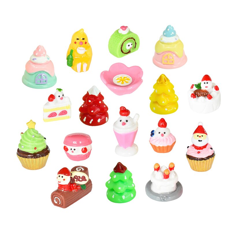 Christmas Food Resin Cabochon Factory - 3D Miniature Santa Snowman DIY