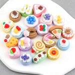 Miniature Food Resin Cabochon Factory - Bulk 100pcs/bag Cake Bread DIY