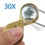 Jeweler's Magnifier Factory - Metal Folding 30X Magnification Glasses