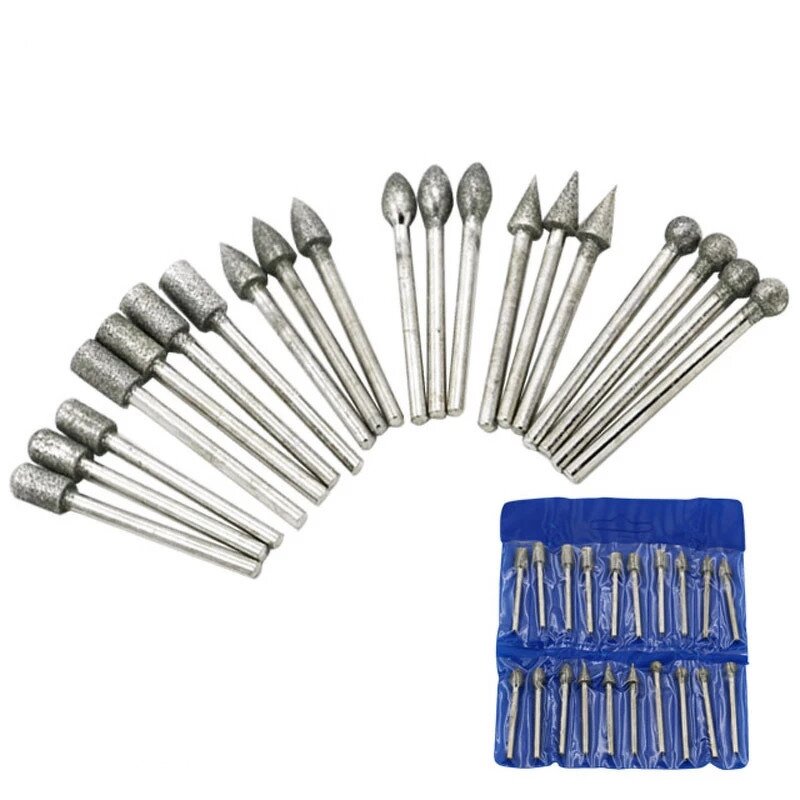 Diamond Drill Bit Set Factory - 3x6mm Coated Burr Grinding Carving