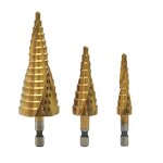 Step Drill Bit Set Manufacturer - 3Pcs 4-32mm HSS Spiral Groove Titanium