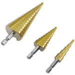 Step Drill Bit Manufacturer - HSS Titanium Coated Cone Bit 4-32mm