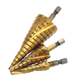 Step Drill Bit Set Manufacturer - 3Pcs 4-32mm HSS Spiral Groove Titanium