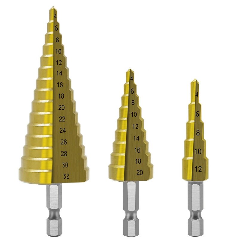 Step Drill Bit Manufacturer - HSS Titanium Coated Cone Bit 4-32mm