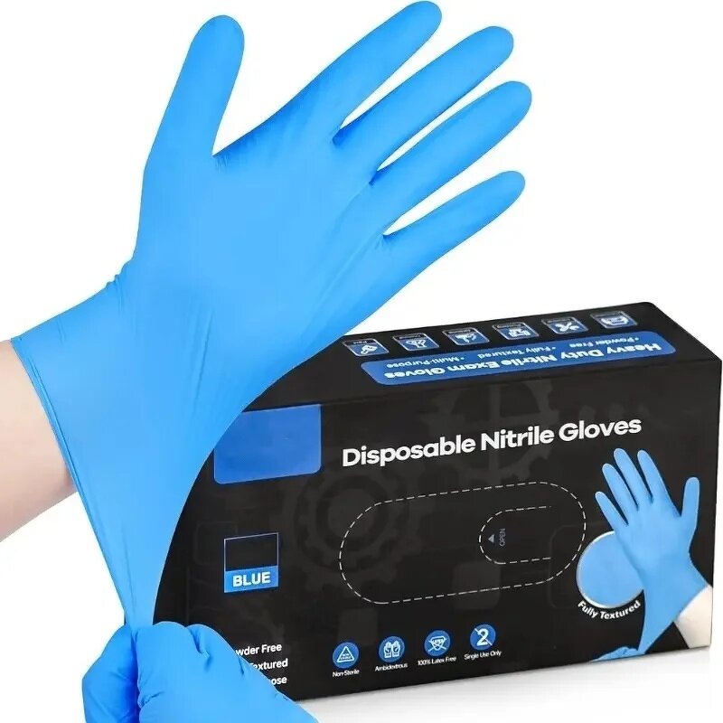 Nitrile Gloves Factory - Powder-Free Blue for Household Cleaning Kitchen