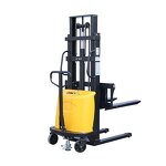 Semi Electric Stacker Factory - Pallet Reach Battery Power Straddle Walkie