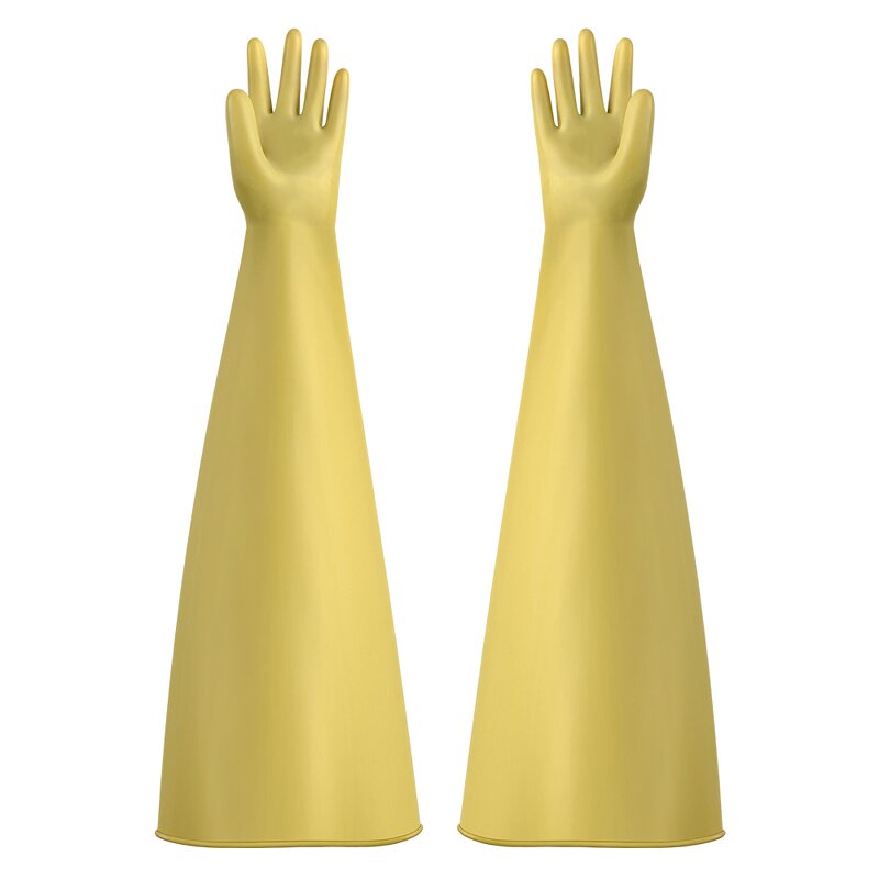 Cut Resistant Latex Gloves Manufacturer - Yellow Natural Safety Glove Box Gloves