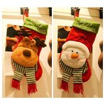 Christmas Stockings Factory - Snowman Snowflake Garland Vintage Beautiful Mesh