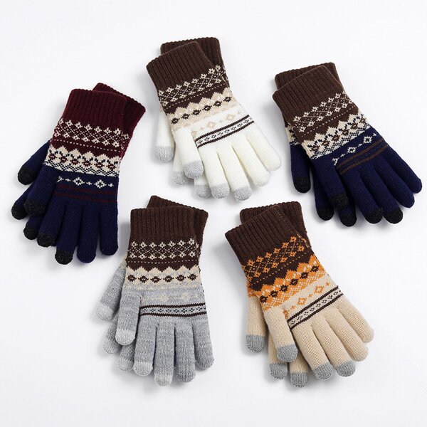 Touch Screen Gloves Manufacturer - Winter Snow Flower Printing Keep Warm