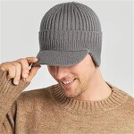 Knitted Hat Manufacturer - Custom Elastic Warm Ear Protection with Brim