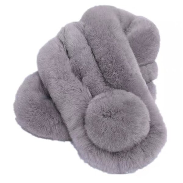 Faux Fur Scarf Manufacturer - Custom Soft Artificial with Ball Rabbit Fur Scarf