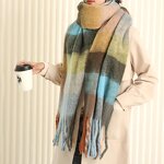 Winter Scarf Manufacturer - Large Chunky Plaid Checked Colorful Oversized Soft