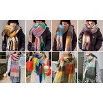 Winter Scarf Manufacturer - Large Chunky Plaid Checked Colorful Oversized Soft