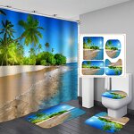 Bathroom Set Factory - Customized 3D Design Waterproof Fabric Shower Curtain