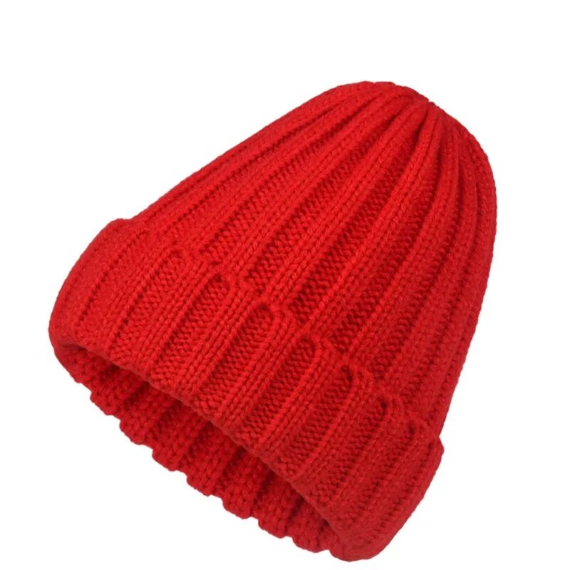 Beanie Hat Manufacturer - Customized Thick Knit 100% Acrylic with Turned-up Edge